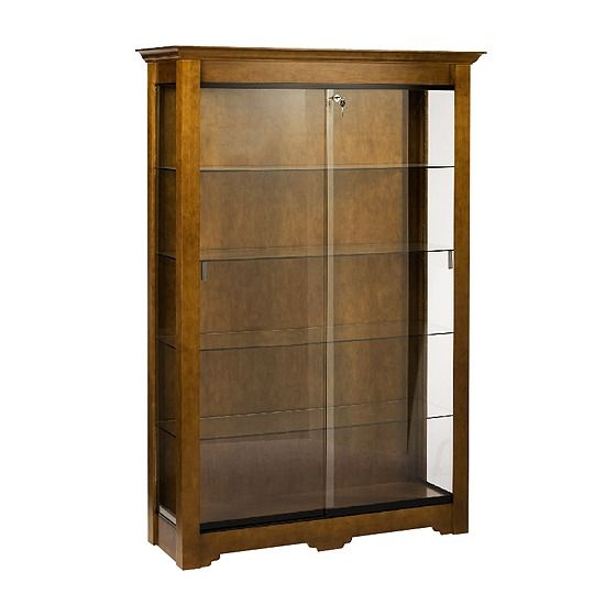 Wooden Trophy Case with Crown Molding