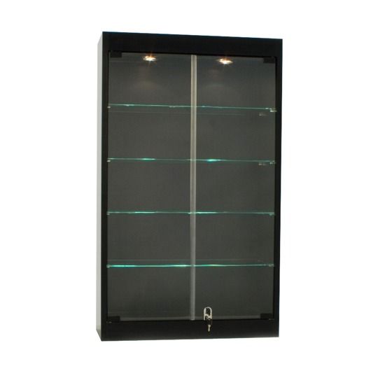 Wall Mounted Glass Display Cabinet With Tempered Doors Subastral - Wall Mounted Lockable Display Cabinets
