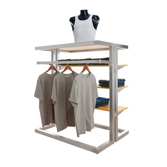 RETAIL WHITE CLOTHING RACK & 3 FEMALE MANNEQUINS DISPLAY FIXTURE COMBO UNIT 
