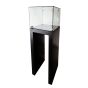 Glass Pedestal Showcase - Black - Quarter View 3
