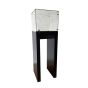 Glass Pedestal Showcase - Black - Quarter View 2