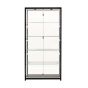 Tall Glass Display Case with Two Doors - Black - Front View