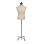 Classic Male Dress Form - Cream Form with Chrome Vintage Base