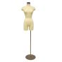 Female Dress Form 3/4 With Round Metal Base - Cream