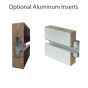 Slatwall Panel 4ft x 4ft - Birch Woodgrain Laminate - Straight Edge - Close Up With Metal Inserts