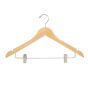Flat Suit Hanger With Clips - Light Wood