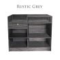 Service Counter With Register Stand - Rustic Grey
