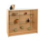 48" Retail Display Case - Full Vision, Maple Shown with Merchandise Displayed