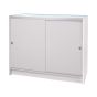 48" Retail Display Case - Full Vision, White Rear View