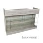 6FT Cash Wrap With Front Showcase - Barnwood Front View