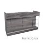 4FT Cash Wrap With Front Showcase - Rustic Grey Front View