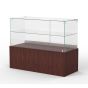 Frameless Glass Display Counter - Half Vision - Cherry, Front Quarter View