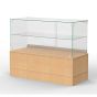 Frameless Glass Display Counter - Half Vision - Maple, Quarter View