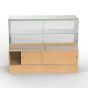 Frameless Glass Display Counter - Half Vision - Maple, Rear View