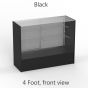 Glass Display Counter, 4ft Black, Front