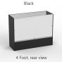 Glass Display Counter, 4ft Black, Rear