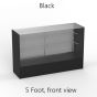 Glass Display Counter, 5ft Black, Front