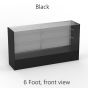 Glass Display Counter, 6ft Black, Front