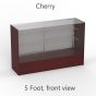 Glass Display Counter, 5ft Cherry, Front