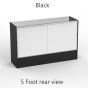 Display Showcase Half Vision - Black 5ft Rear View