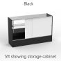 Display Showcase Half Vision - Black 5ft Showing Storage Cabinet 