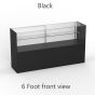 Display Showcase Half Vision - Black 6ft Front View