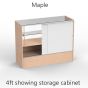 Display Showcase Half Vision - Maple 4ft Showing Storage Cabinet 