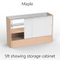 Display Showcase Half Vision - Maple 5ft Showing Storage Cabinet 