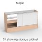 Display Showcase Half Vision - Maple 6ft Showing Storage Cabinet 