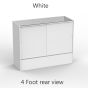 Display Showcase Half Vision - White 4ft Rear View