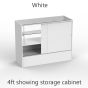 Display Showcase Half Vision - White 4ft Showing Storage Cabinet 