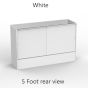Display Showcase Half Vision - White 5ft Rear View