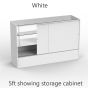 Display Showcase Half Vision - White 5ft Showing Storage Cabinet 