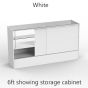 Display Showcase Half Vision - White 6ft Showing Storage Cabinet 