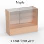 Glass Display Counter, 4ft Maple, Front