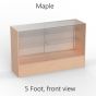 Glass Display Counter, 5ft Maple, Front