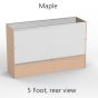 Glass Display Counter, 5ft Maple, Rear