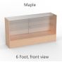 Glass Display Counter, 6ft Maple, Front