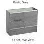 Glass Display Counter, 4ft Rustic Grey, Rear