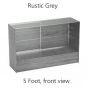 Glass Display Counter, 5ft Rustic Grey, Front