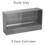 Glass Display Counter, 6ft Rustic Grey, Front
