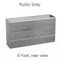 Glass Display Counter, 6ft Rustic Grey, Rear