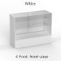 Glass Display Counter, 4ft White, Front