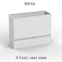 Glass Display Counter, 4ft White, Rear