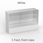 Glass Display Counter, 5ft White, Front