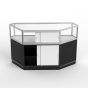 Jewelry Display Case - Corner Unit - Black with black trim - Rear view