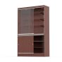 Wall Display Cabinet With Storage - Cherry - Shown With Doors Open