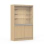 Wall Display Cabinet With Storage - Maple - Side View