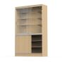 Wall Display Cabinet With Storage - Maple - Shown With Doors Open
