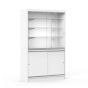 Wall Display Cabinet With Storage - White - Side View